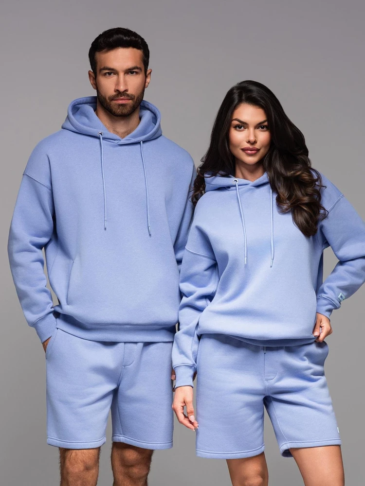 Džemperis su gobtuvu unisex levandų spalvos