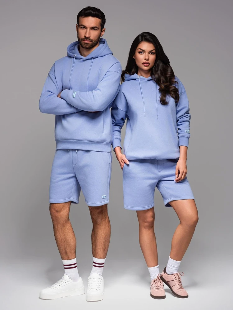 Džemperis su gobtuvu unisex levandų spalvos
