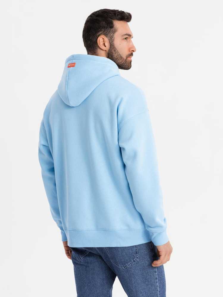 Džemperis su gobtuvu unisex mėlynos spalvos