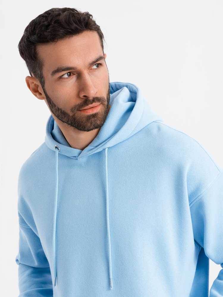 Džemperis su gobtuvu unisex mėlynos spalvos