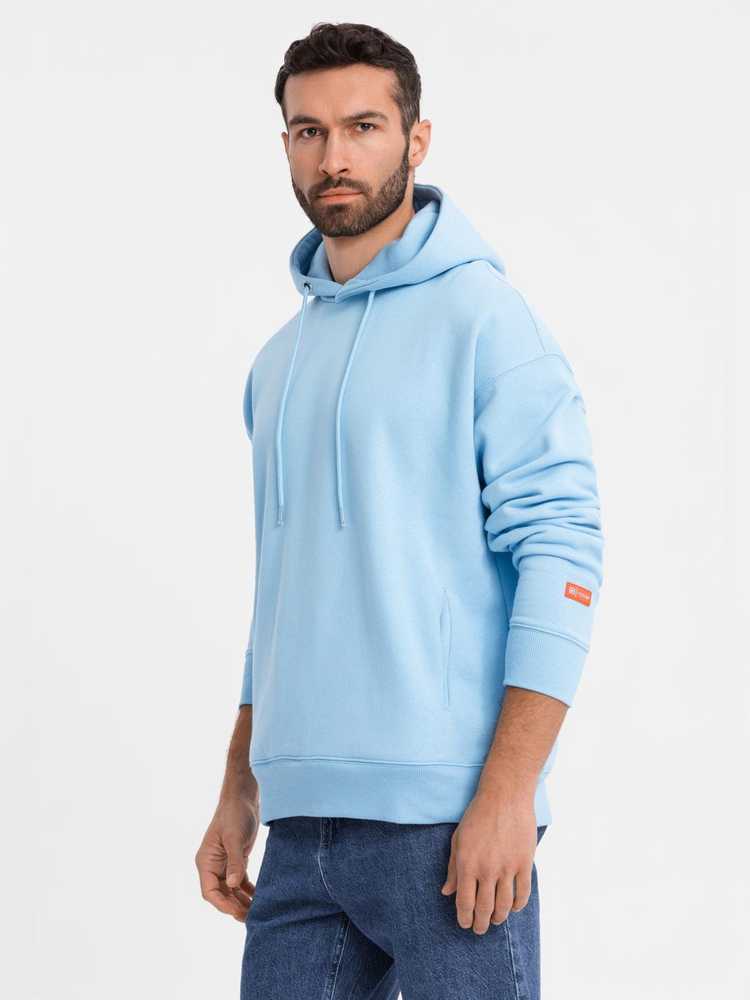 Džemperis su gobtuvu unisex mėlynos spalvos