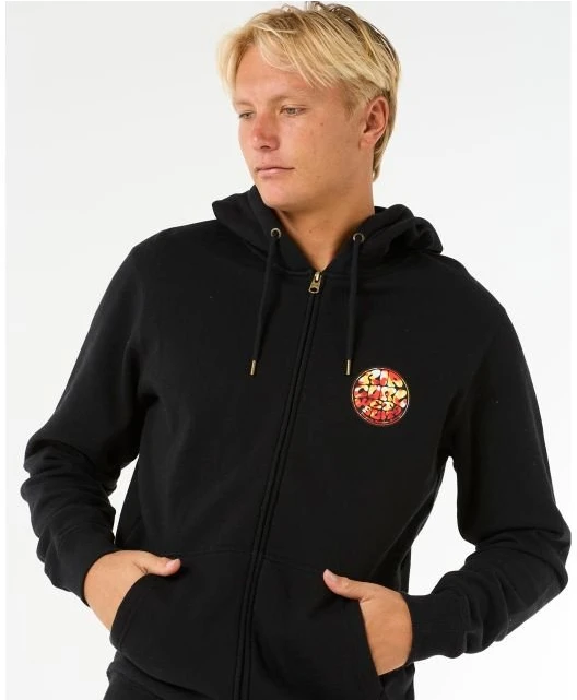 Džemperis su užtrauktuku Rip Curl Wettie Passage Icon, juodas