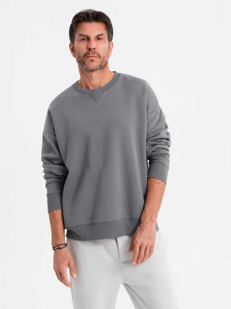 Džemperis unisex pilkos spalvos klasikinio kirpimo