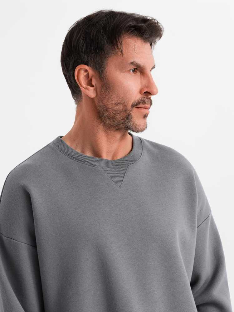 Džemperis unisex pilkos spalvos klasikinio kirpimo