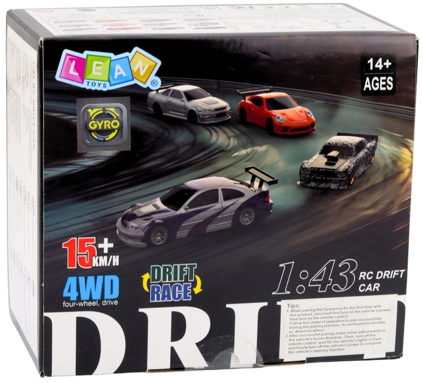 E46 RC drift automobilis 1:43, 4WD, 15 km/h