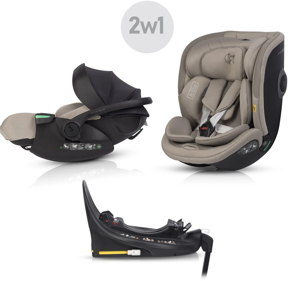 EASY GO 2 viename automobilinių kėdučių rinkinys BUZ XTD PRO ir BUZ PRO BODY, taupe