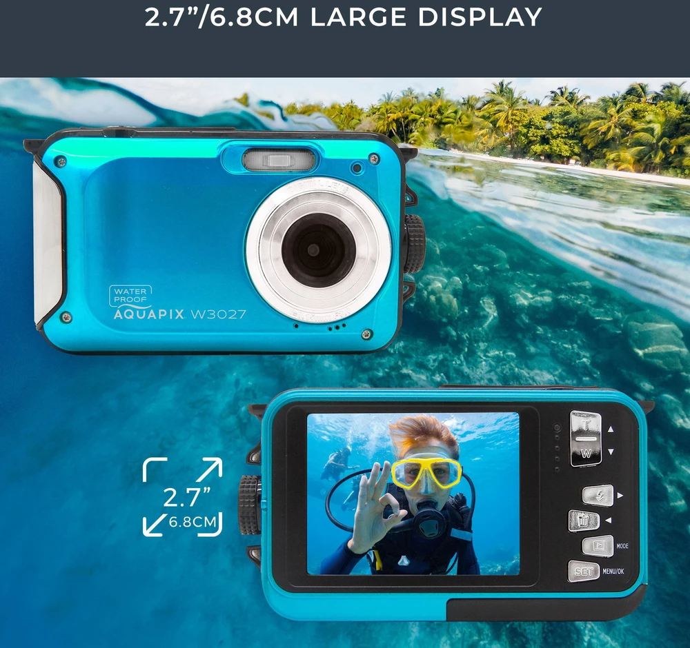 Easypix Aquapix W3027 vandeniui atspari kamera, IceBlue