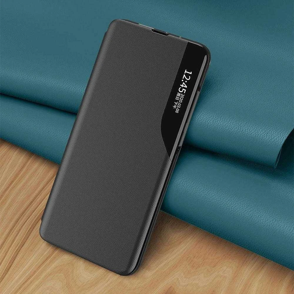 Hurtel Eco Leather View Elegant Flip su stoveliu Poco M4 Pro 5G dėklas telefonui raudonos spalvos