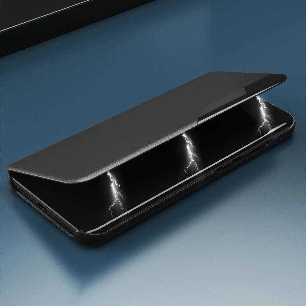 Hurtel Eco Leather View Elegant Flip su stoveliu Poco M4 Pro 5G dėklas telefonui raudonos spalvos