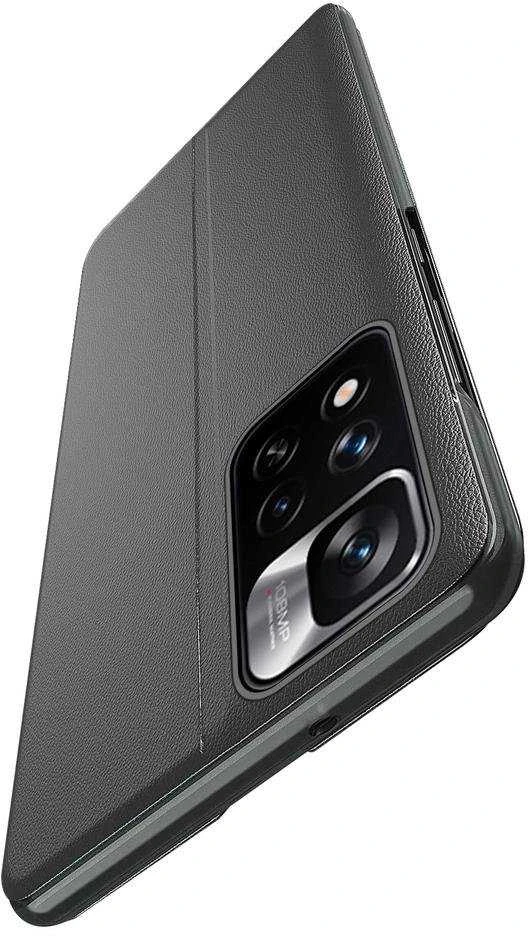 Hurtel Eco Leather View dėklas Elegant Flip Cover Stand Function Poco M4 Pro 5G juodos spalvos