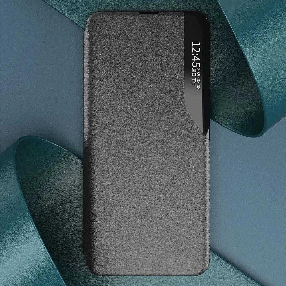 Hurtel Eco Leather View dėklas Elegant Flip Cover Stand Function Poco M4 Pro 5G juodos spalvos