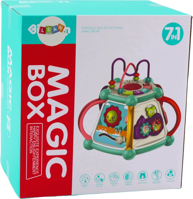 Lean Toys Daugiafunkcis edukacinis kubas 7 viename su garsais ir šviesomis