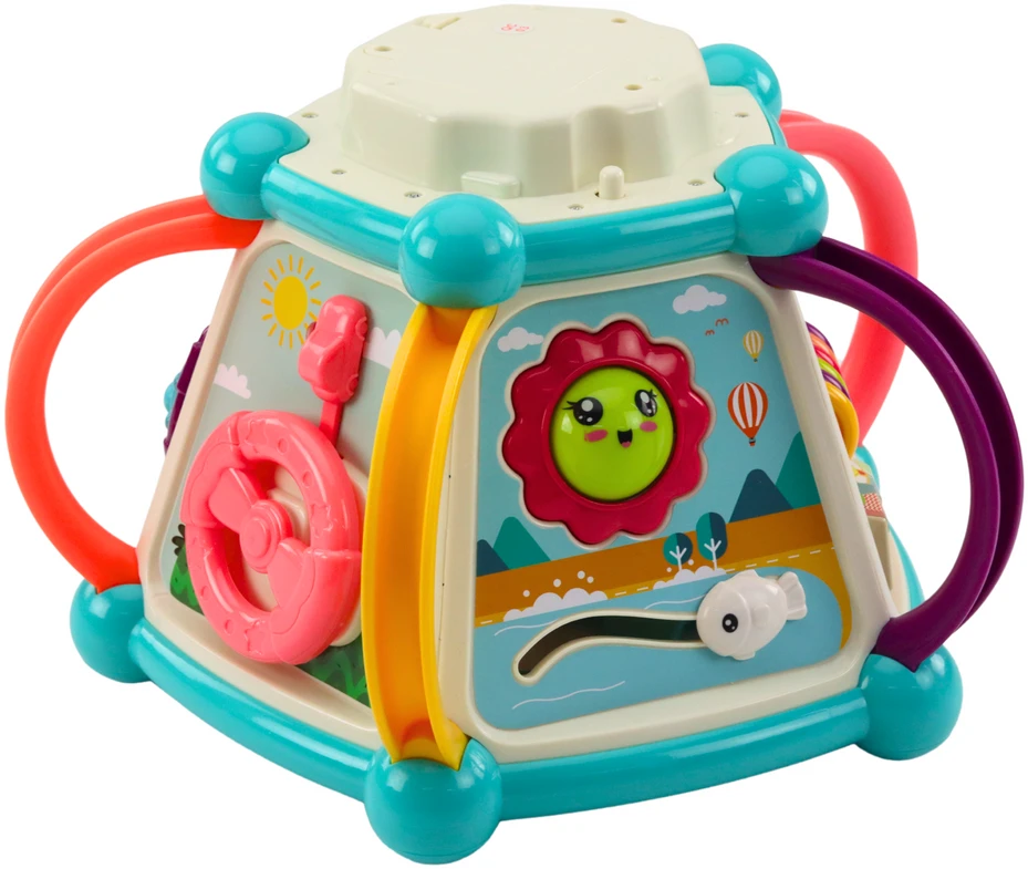 Lean Toys Daugiafunkcis edukacinis kubas 7 viename su garsais ir šviesomis