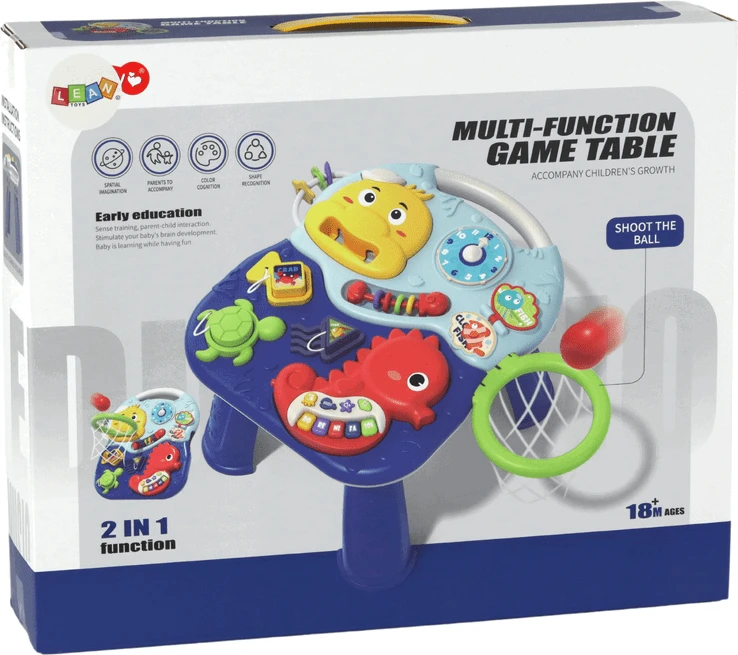 Edukacinis stalas 2in1 Sea Animals Basket Balls Lean Toys, mėlynas
