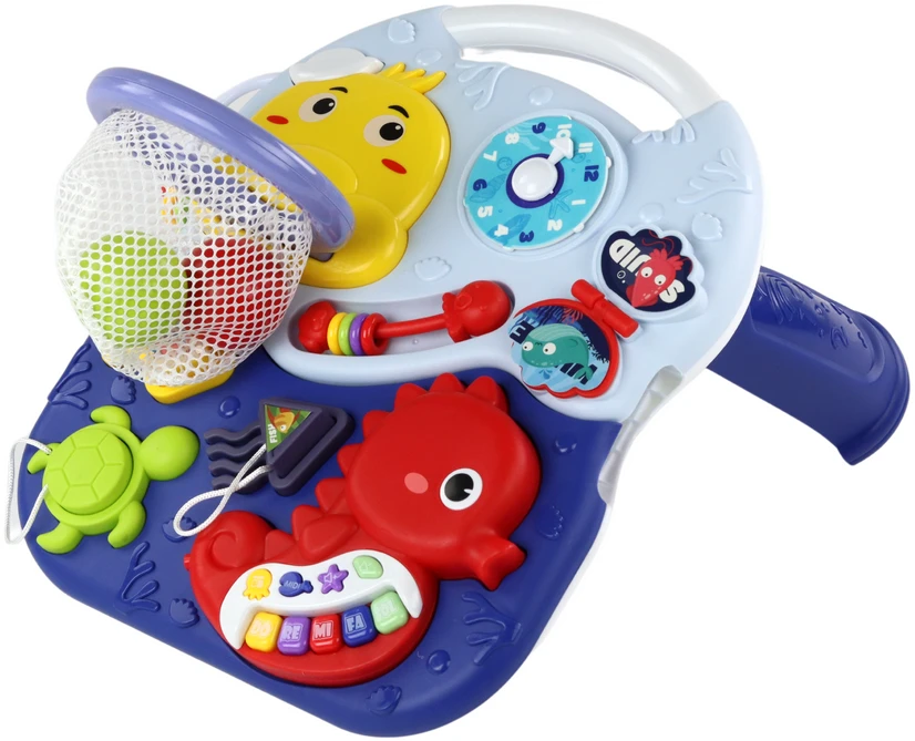 Edukacinis stalas 2in1 Sea Animals Basket Balls Lean Toys, mėlynas