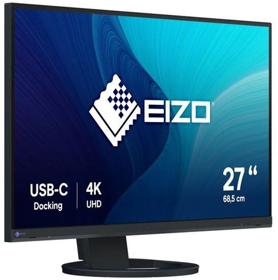 Ausinės EIZO FlexScan EV2740S-BK – 27 colių IPS LCD monitorius, 4K UHD 3840 x 2160 (16:9), USB-C jungtys (juodas)