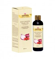 Raudonųjų svogūnų aliejus plaukams Raudona Onion, Sattva Ayurveda, 200ml