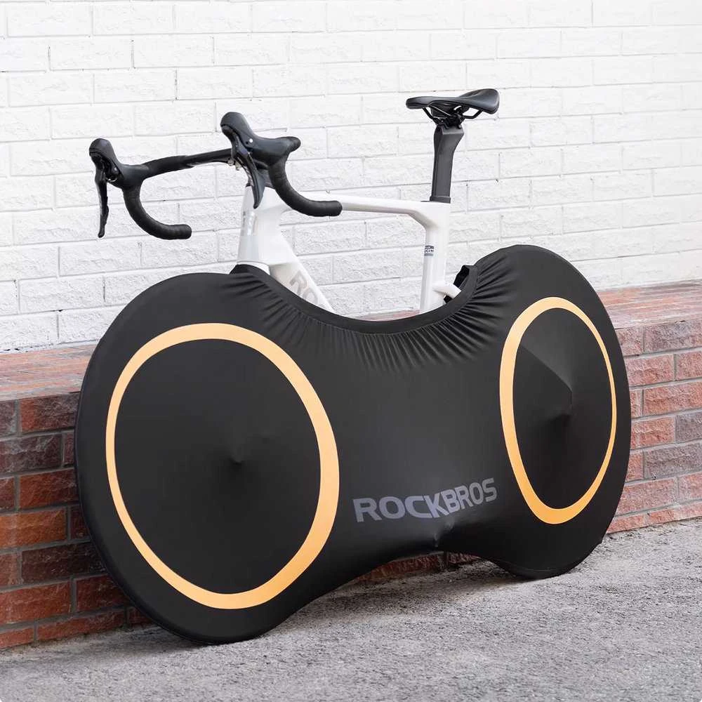 Rockbros D95 Elastinis uždangalas, tinkantis 26–29 colių žvyrkelių, kalnų, miesto ir plento dviračiams, 700C (71 × 152 cm) - Juodas