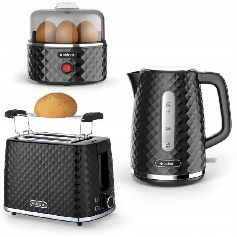 Elektrinis Virdulys - Eldom ELLI, Talpa 1,7 L, Galia 2200 W, Juodas
