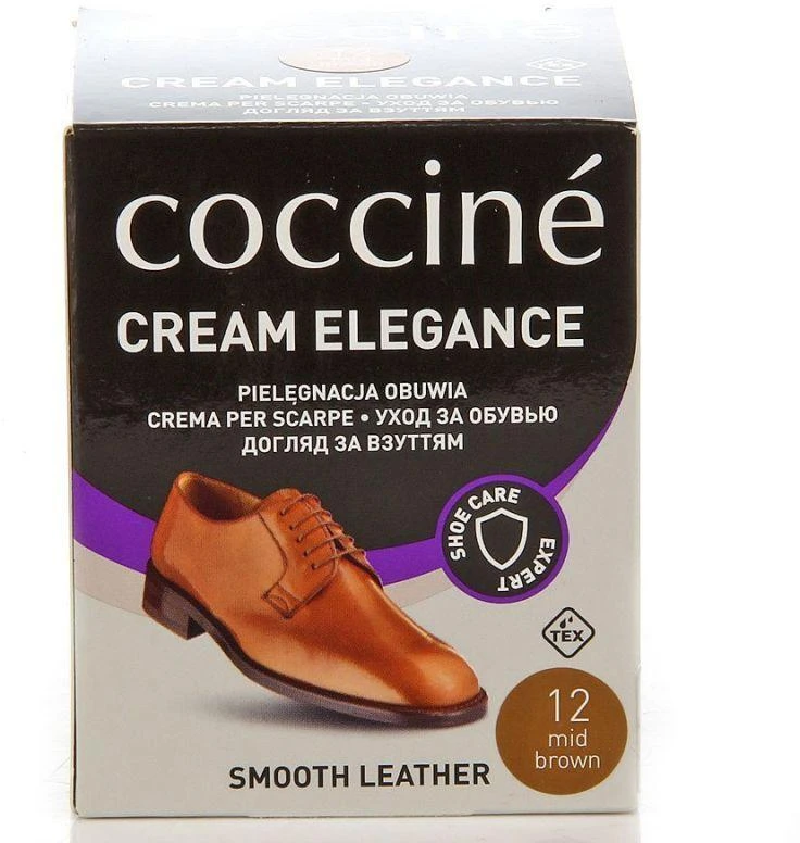 Elegantiškas kremas Coccine vidutiniškai rudos spalvos batų priežiūrai