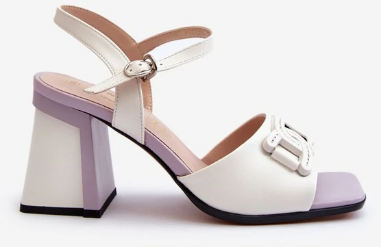 Elegantiški aukštakulniai sandalai su baltu ornamentu D&amp;A MR38-156