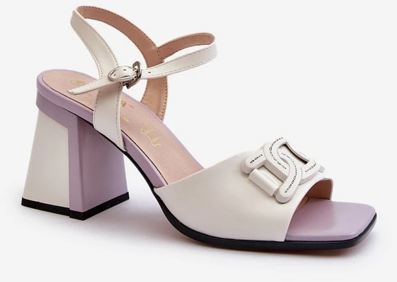 Elegantiški aukštakulniai sandalai su baltu ornamentu D&amp;A MR38-156