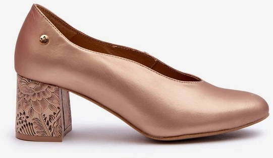 Elegantiški odiniai bateliai su platforma Aukso spalvos