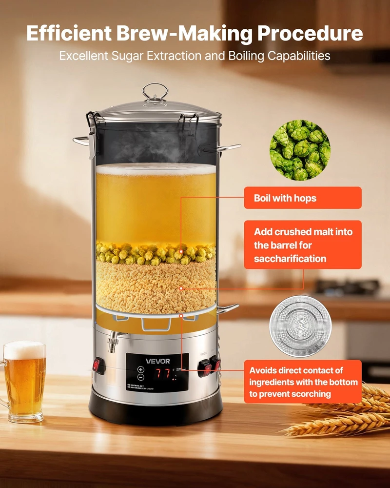 VEVOR Elektrinė alaus gamybos sistema, 30L