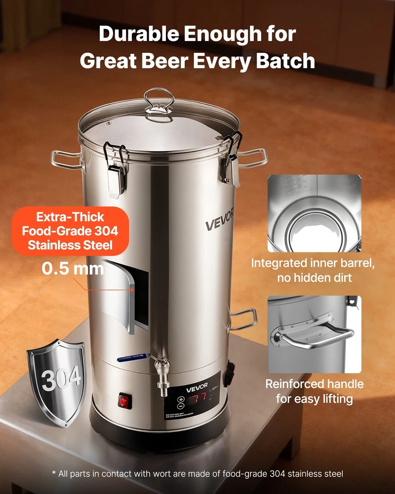 VEVOR Elektrinė alaus gamybos sistema, 30L
