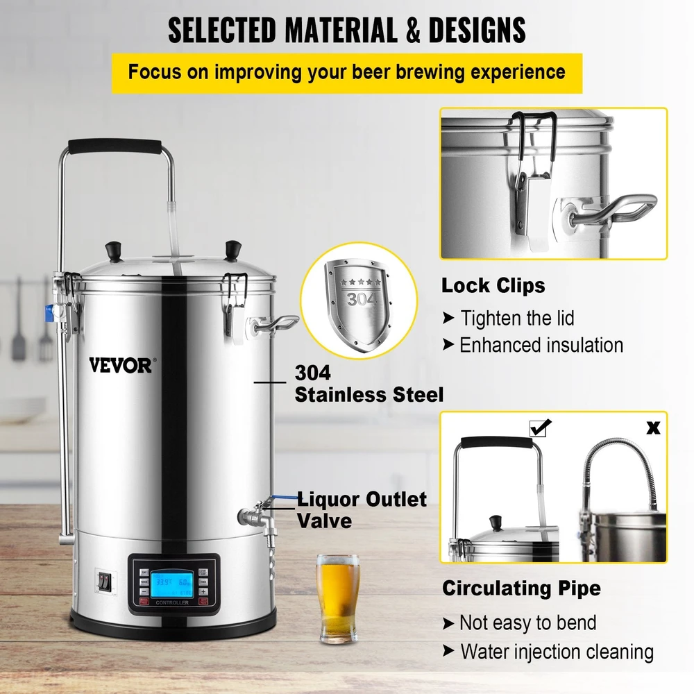 VEVOR Elektrinė alaus virimo sistema 8 gal/30 l