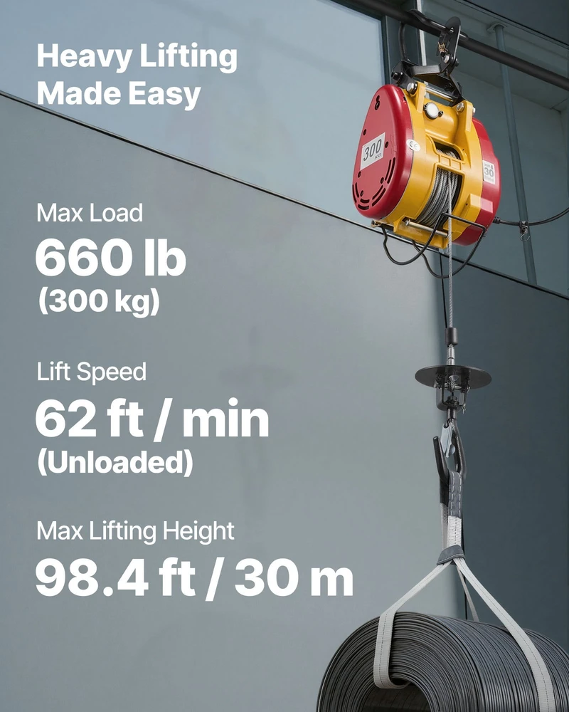 VEVOR 2-in-1 elektrinis keltuvas, 300 kg apkrova
