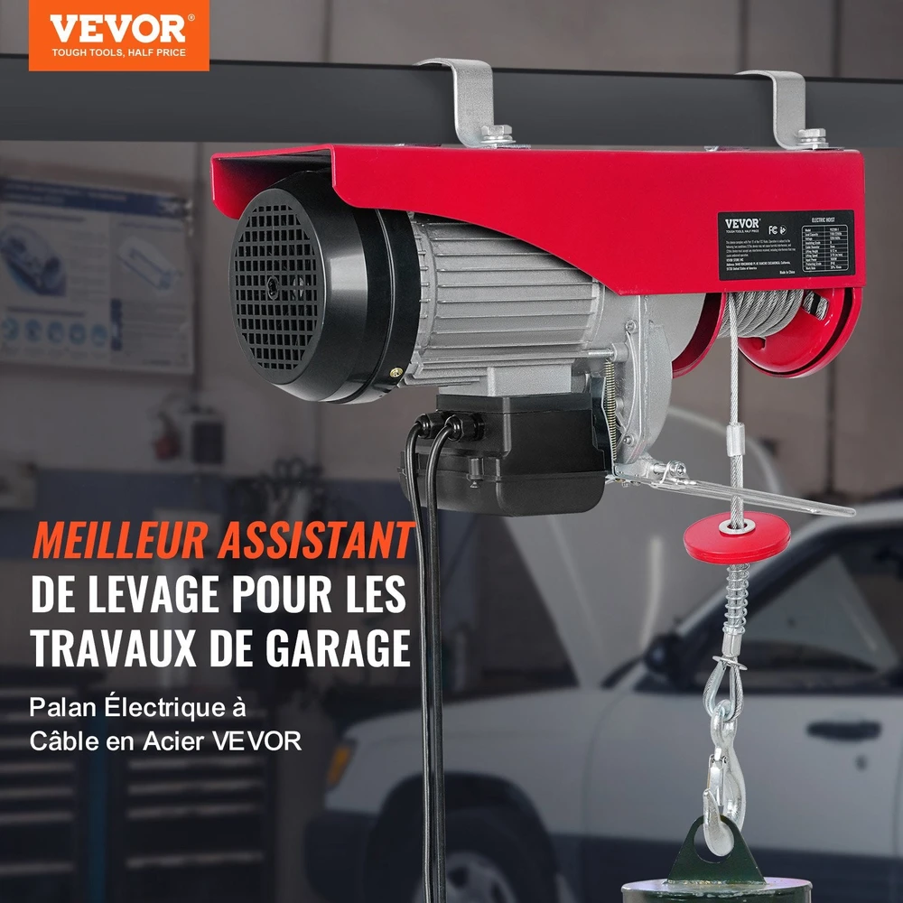 VEVOR Elektrinis keltuvas, 1000 kg talpa, 1600W variklis