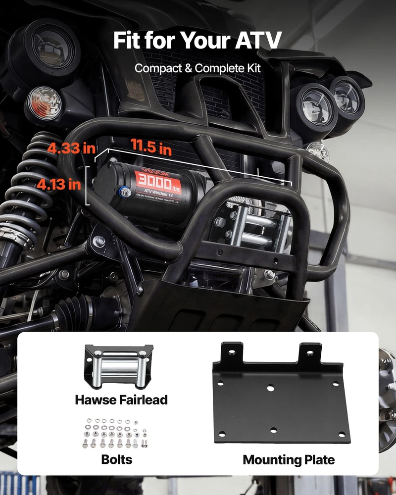 VEVOR 1360 kg elektrinis gervė 12V DC ATV/UTV