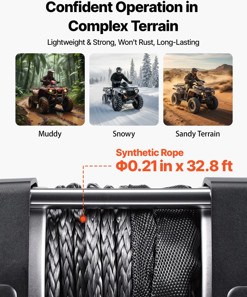 VEVOR 1587 kg elektros gervė ATV/UTV, 12V