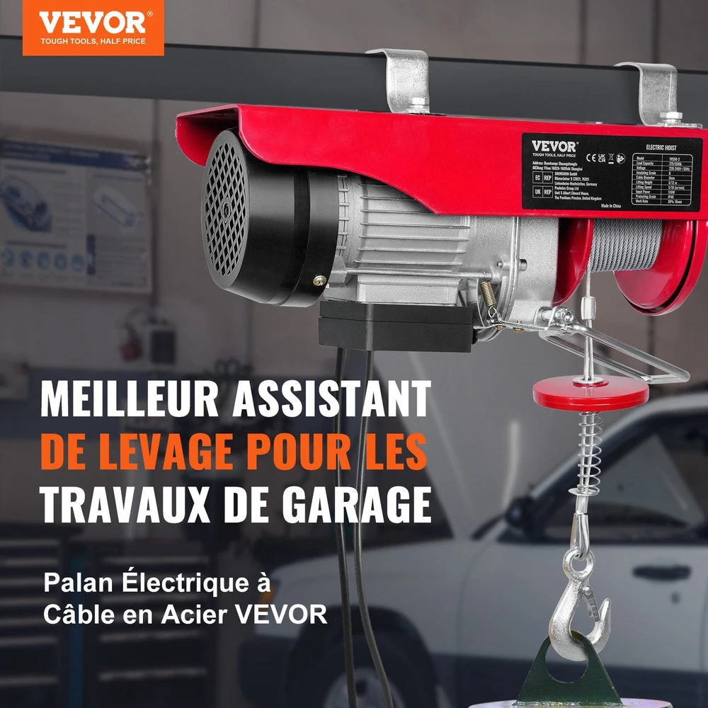 VEVOR Elektrinis keltuvas, 250 kg, 510W variklis