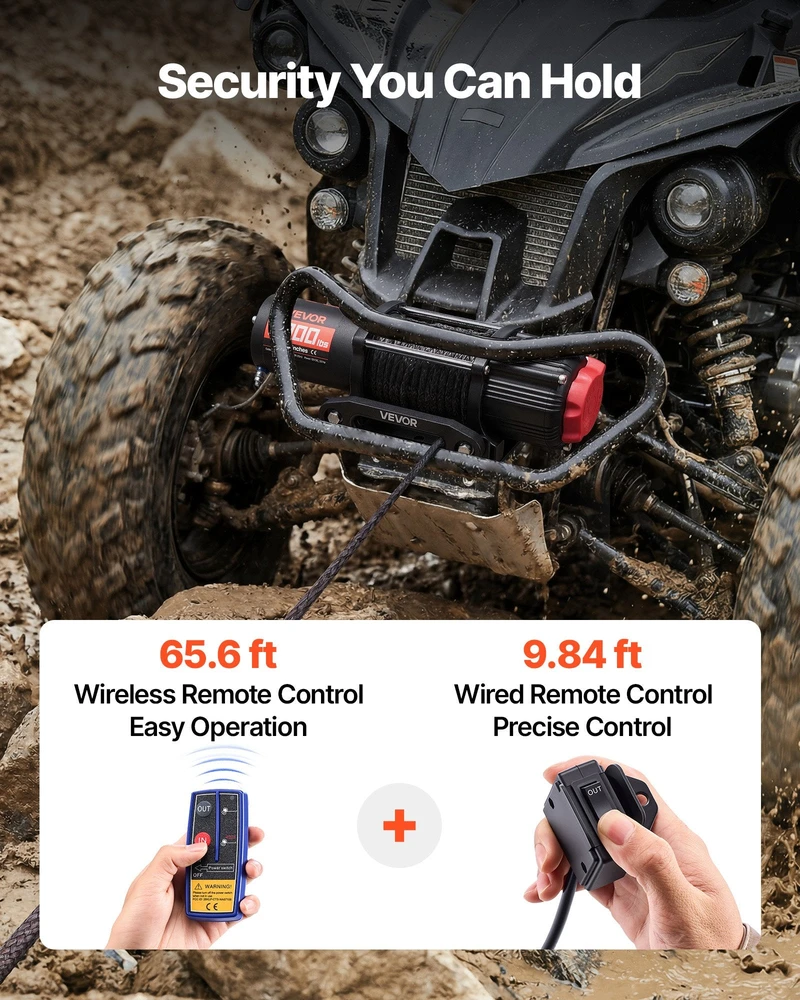 VEVOR 12V gervė ATV/UTV su sintetiniu lynu