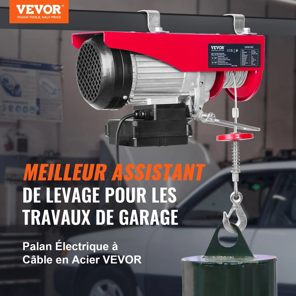 VEVOR Elektrinis keltuvas 800 kg, 1450W, 12 m aukštis