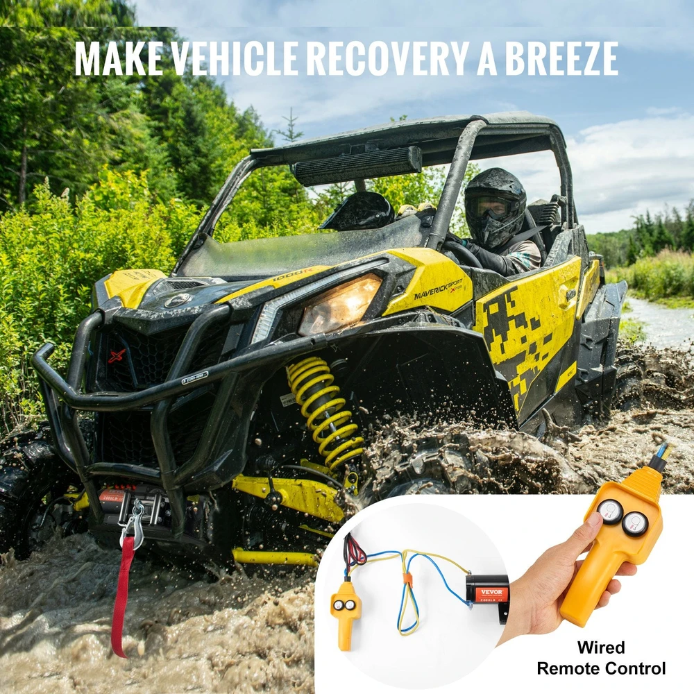 VEVOR Elektrinė gervė ATV UTV 907 kg su plieniniu kabeliu