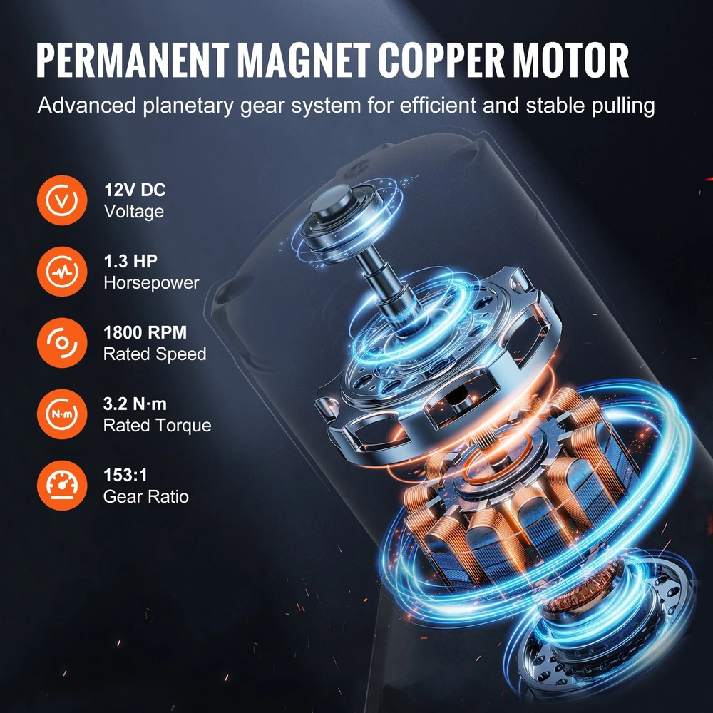 VEVOR Elektrinis suktukas ATV UTV 1588 kg
