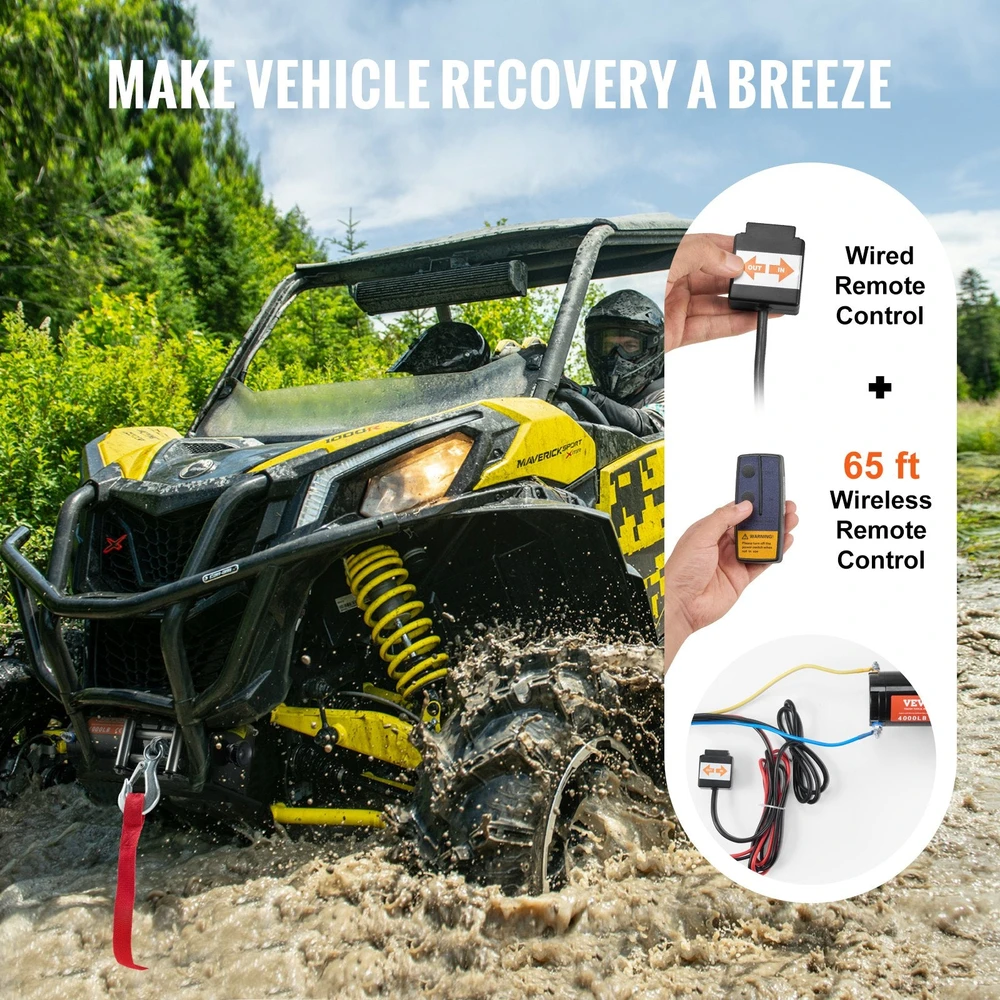 VEVOR Elektrinis gervė ATV UTV kabelis 1814 kg