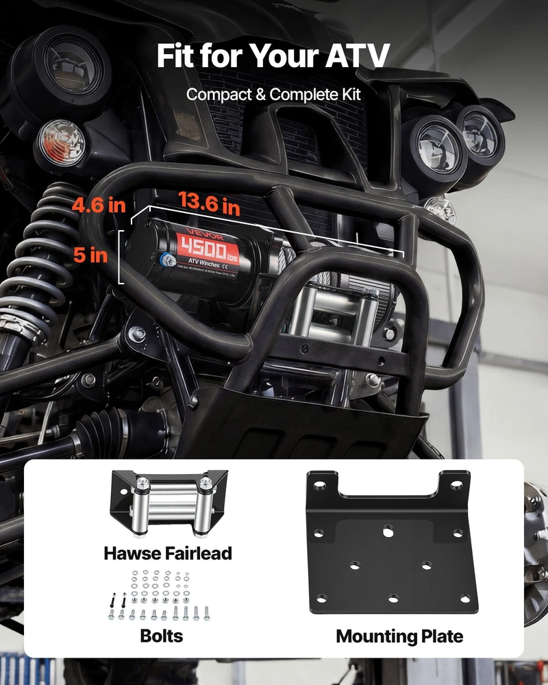 VEVOR 2041 kg elektrinė gervė ATV/UTV