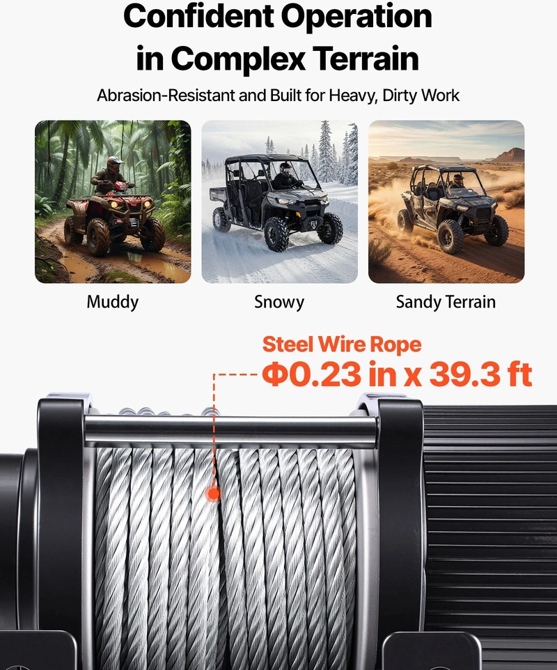 VEVOR 2041 kg elektrinė gervė ATV/UTV
