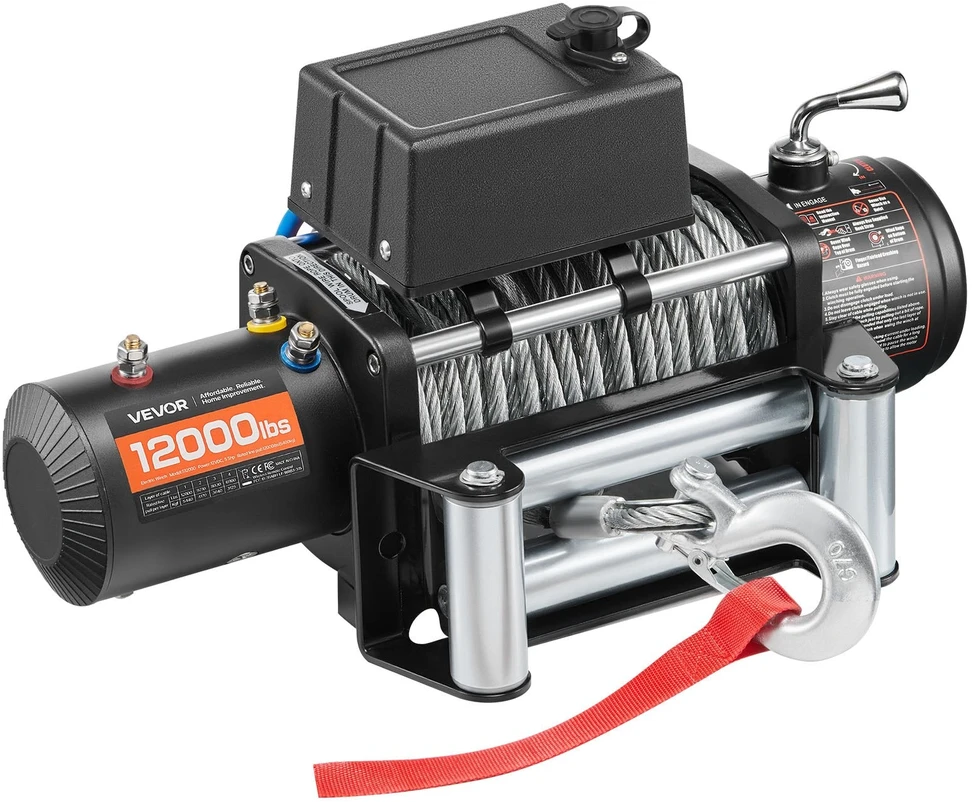 VEVOR Elektrinė gervė 5400 kg su plienine virve 12V