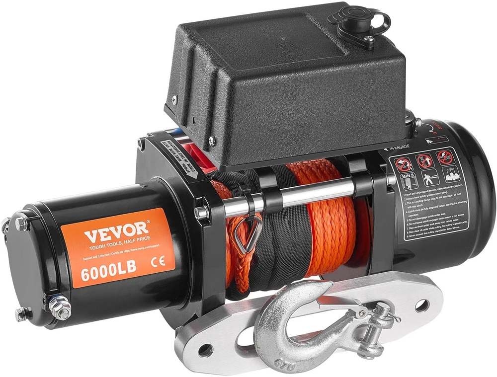 VEVOR Elektrinė gervė sunkvežimiui su sintetiniu lynu ir nuotoliniu valdymu