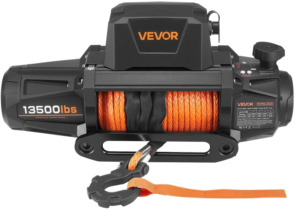 VEVOR Elektrinis gervė 6100 kg, 12V DC su sin. virve