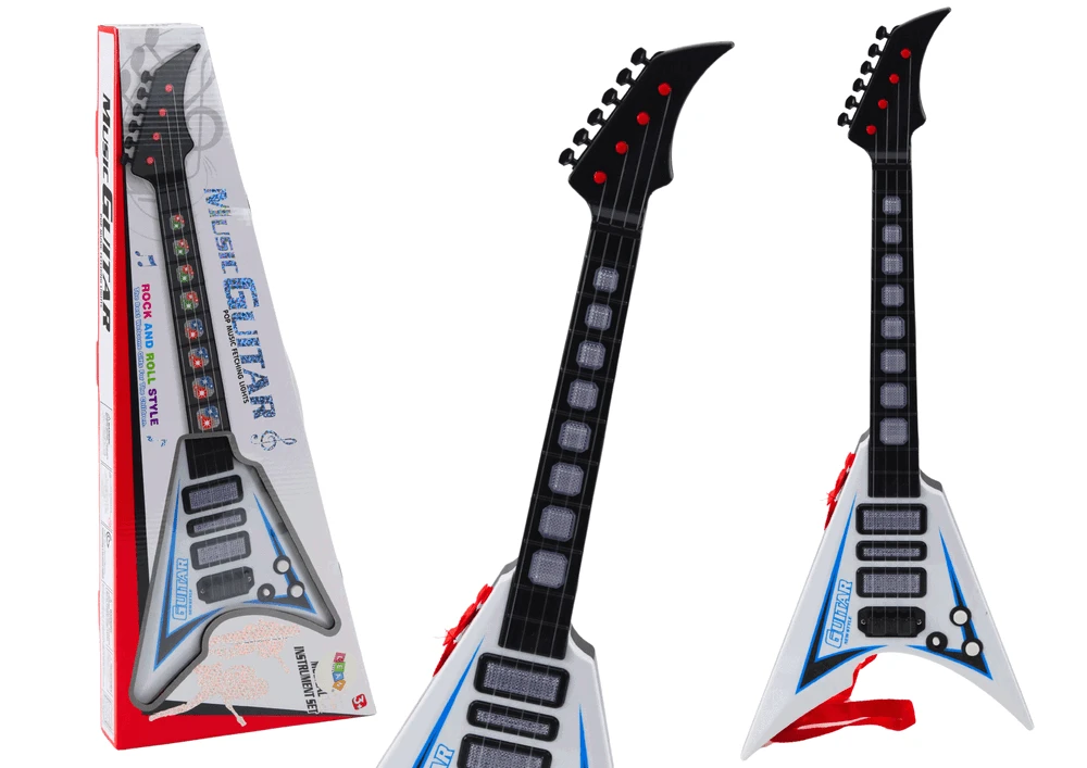 Lean Toys Vaikiška elektrinė gitara su šviesų efektais, 54 cm