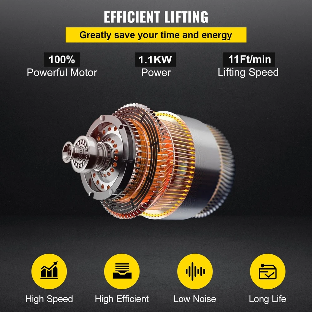 VEVOR Elektrinis vienfazis grandininis keltuvas 1T, 4 m