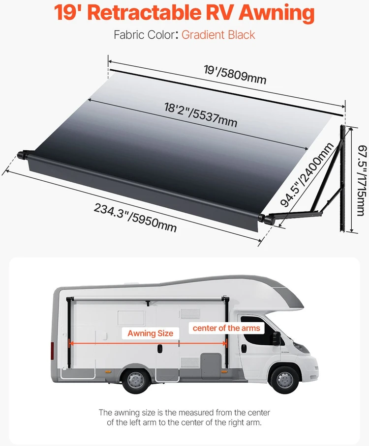 VEVOR 19' elektrinė RV tentė