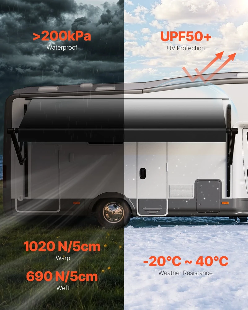 VEVOR Elektrinis tentas RV DC12V priekaboms