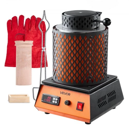 VEVOR Elektrinė lydymo krosnelė, 1350W, 3kg keraminis tiglis